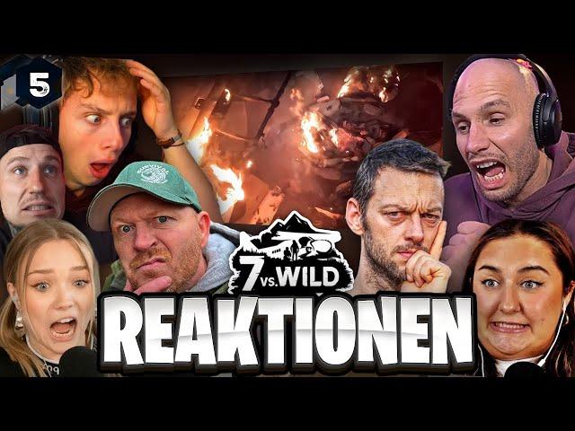 FEUER!  ALLE REAKTIONEN der Teilnehmer (7 vs. Wild - Folge 5)