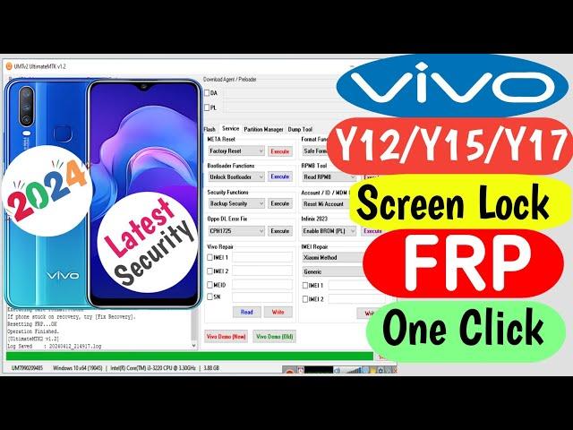 Vivo Y12/Y15/Y17 Latast Security Password & FRP Unlock Umt Tool | Vivo Y12/Y15/Y17 FRP unlock UMT