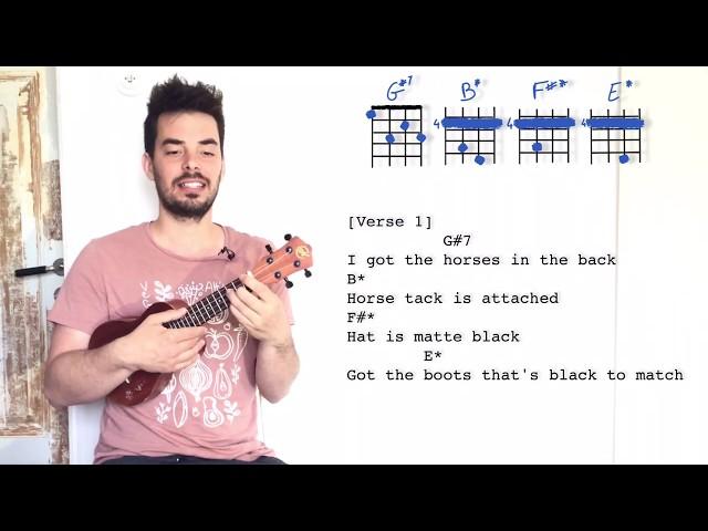 OLD TOWN ROAD Ukulele Tutorial cool chords - Lil Nax S