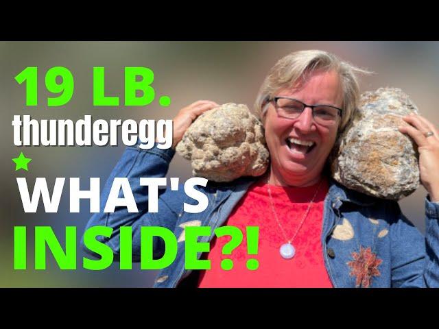 19 LB THUNDEREGG - What's Inside? Slabbing GIANT Thundereggs