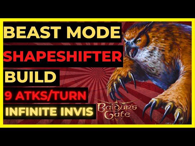 BG3 - BEAST Mode SHAPESHIFTER DRUID Build: 9 ATKS/TURN, INFINITE INVIS & More!