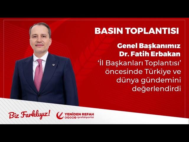 Genel Başkanımız Dr. Fatih Erbakan, il başkanları toplantısı öncesi basın açıklamasında bulunuyor.