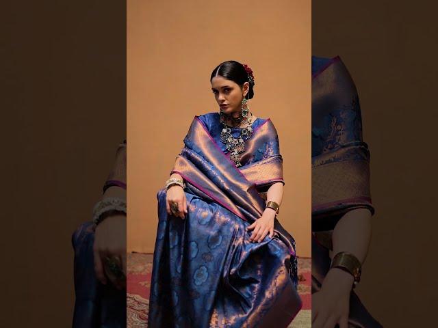 Woven Art Silk Saree in Royal Blue