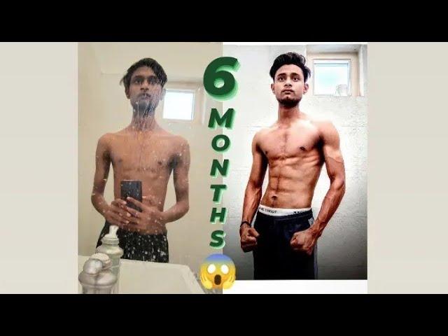  6 Months Natural Body  Transformations Journey From Skinny To Fit// Home And Gym Workout 