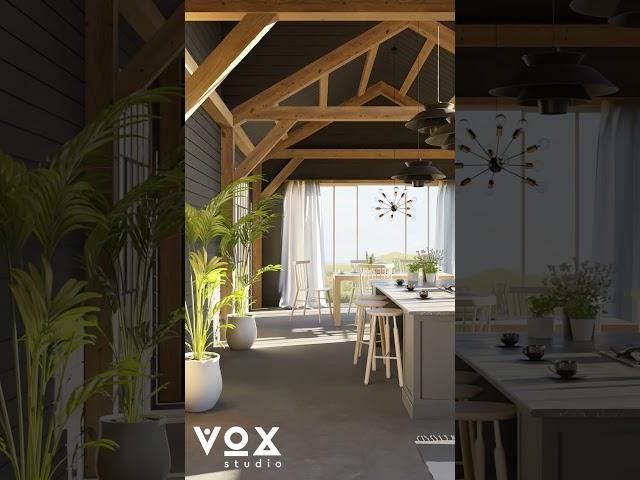 barn cabin interior design proposal.fly through animation. #interiordesign #renderlovers #barnhouse