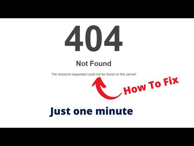 How to Fix 404 Page not Found error wordpress, the resource requested could not be found on this