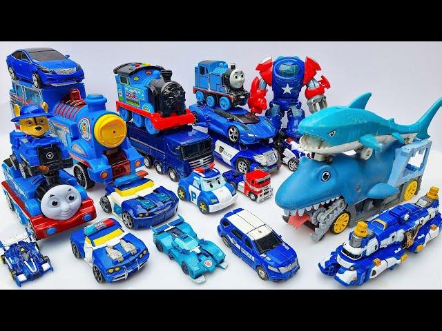 New TRANSFORMERS Blue Color - Car Eating Shark: OPTIMUSPRIME BUMBLEBEE SUPERHERO Stopmotion Animated