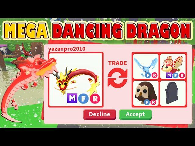 TRADING MEGA DANCING DRAGON   IN 2023 & GIVEAWAY WINNER IN ADOPT ME! ROBLOX