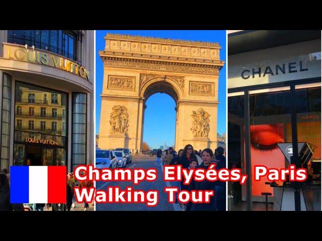 Champs Elysées Walking Tour HD (Paris,  France) Which luxury boutique has the longest queue?