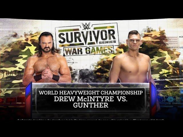 Drew McIntyre vs Gunther | WWE Survivor Series 2024 | WWE 2k24 Gameplay 4k