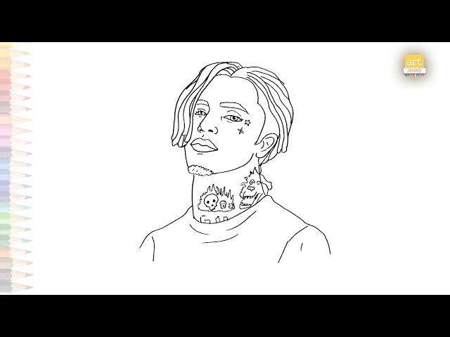 Lil Pump drawings | Lil Pump outline sketches | How to draw Lil Pump step by step | Portrait drawing