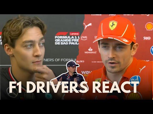 Charles Leclerc, George Russell and other F1 Drivers Reaction to Verstappen +20 Second Penalty