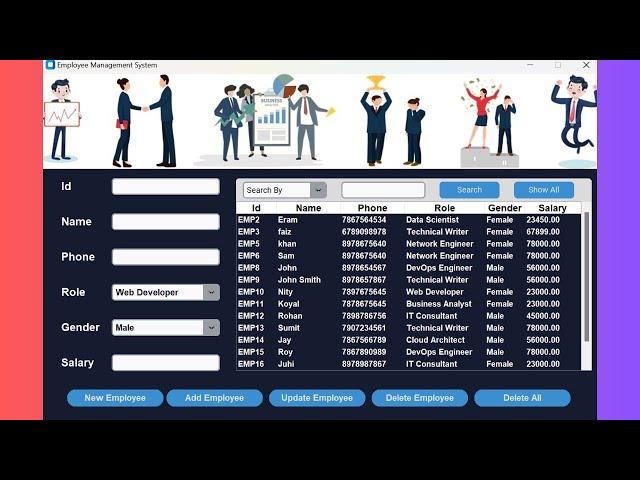 Employee Management System in Python with CustomTkinter & MySQL | Full Project For Beginners