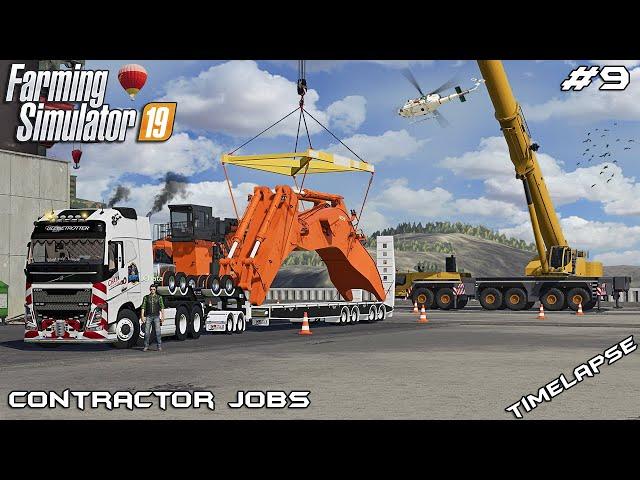 Transporting EXCAVATOR in PARTS with CHATA | Contractor Jobs | Farming Simulator 19 | Episode 9