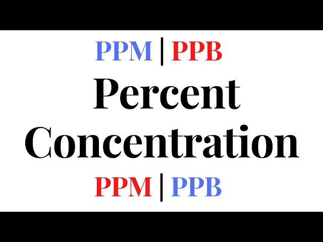 PERCENT CONCENTRATION (PPM & PPB)