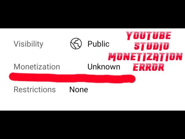 YouTube  Monetization Unknown / Problem Fix in English
