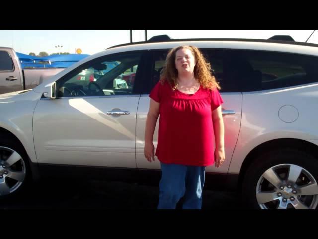 Eve at James Wood Motors with the Chevrolet Traverse