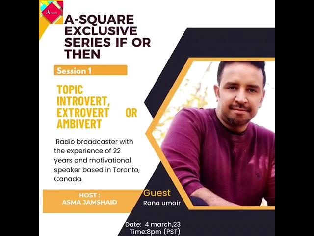 1st session | Exclusive Series| Introvert, Extrovert or Ambivert| Mr. Rana Umair.   #personality