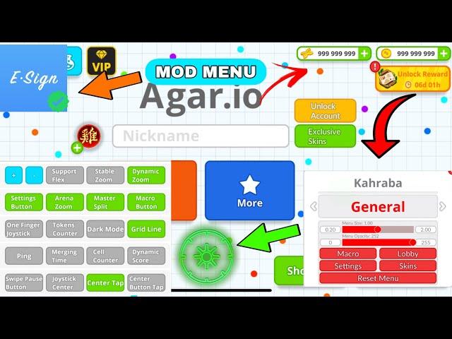 AGAR.IO MOD MENU (ZOOM AND MACRO) IOS FREE ESIGN INSTALL