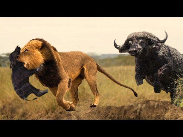 THE BUFFALO IS IN ACTION! Buffalo vs Lion Crocodile Rhino Hippo