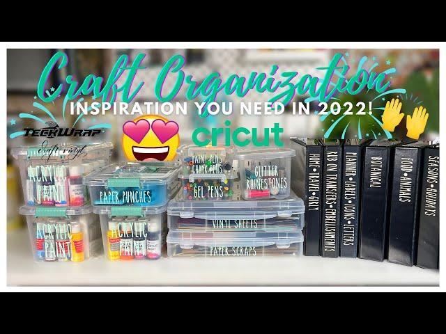 CRAFT ORGANIZATION featuring TECKWRAP CRAFT VINYL for CRICUT! Organization Inspo you NEED in 2022!