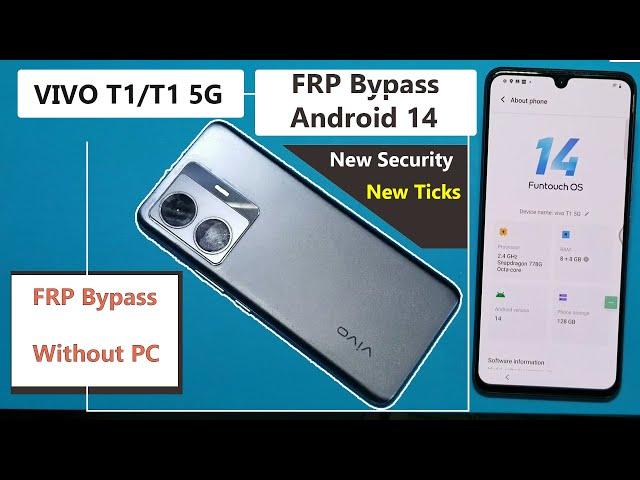 Vivo T1 5G FRP Bypass Android 14 Without PC | All Vivo FRP Bypass Android 14 2024