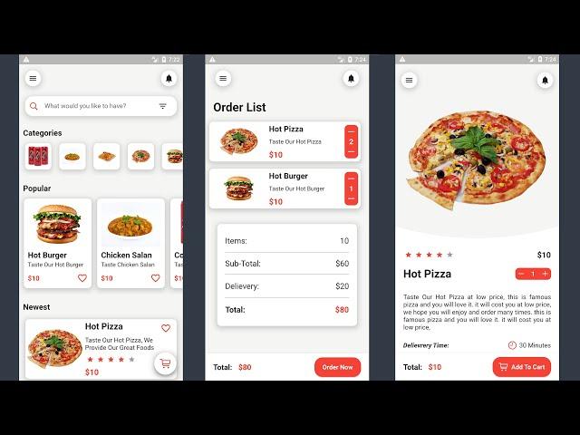 Food Delivery App UI Design In Flutter - Food Order App Design Flutter