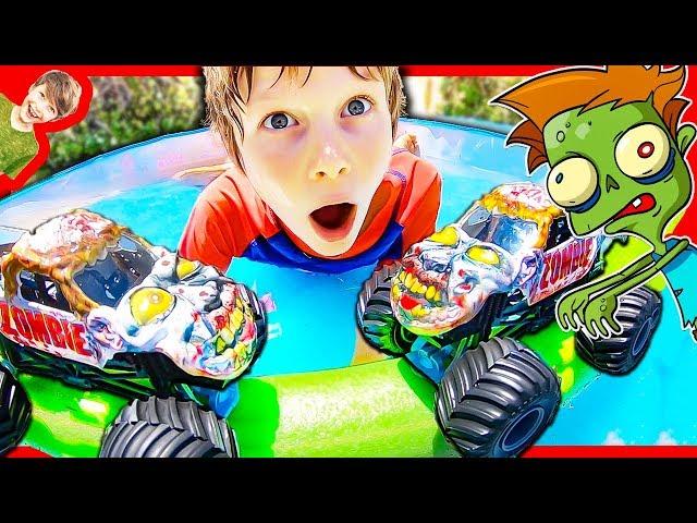 MONSTER TRUCK ZOMBIE POOL!