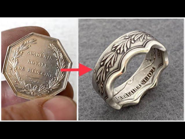 Octagonal French coin into a crown ring!