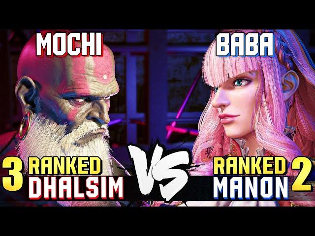 Mochi (#3 Ranked Dhalsim) vs Baba (#2 Ranked Manon) STREET FIGHTER 6 Showdown!