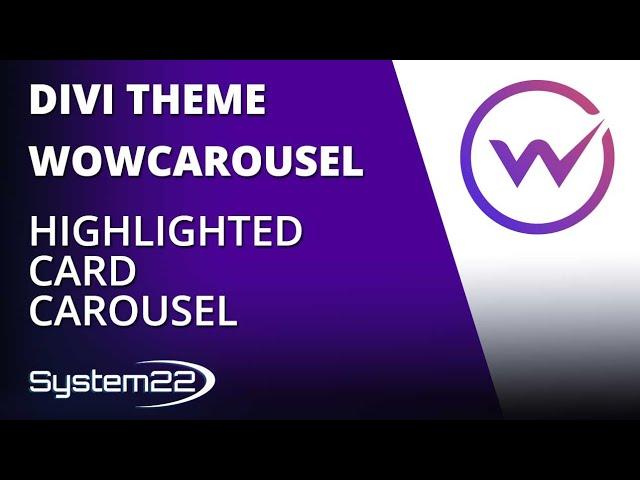 Divi Theme WowCarousel Plugin Highlighted Card Carousel 