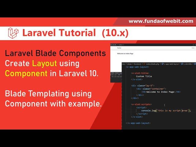 How to create Layout using Component in Laravel 10 | Blade Templating using Component with example