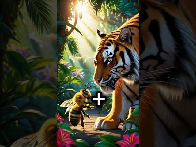 Tiger + Bee #funnyanimation #animals #uniquespecies #fun #animation