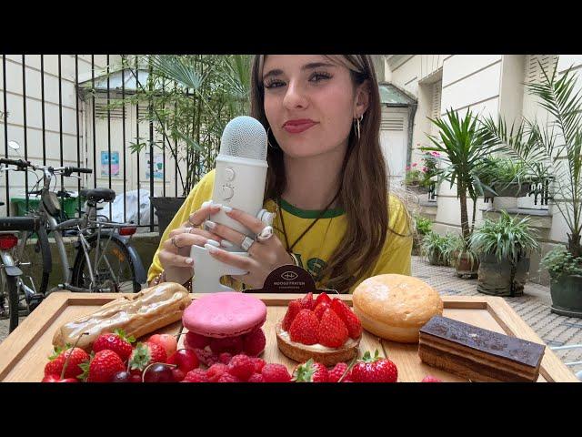 [ASMR] FRENCH PASTRIES IN PARIS  (eating sounds)