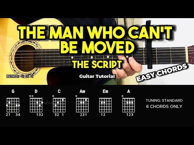 The Man Who Can't Be Moved - The Script | Easy Guitar Tutorial For Beginners (CHORDS & LYRICS)