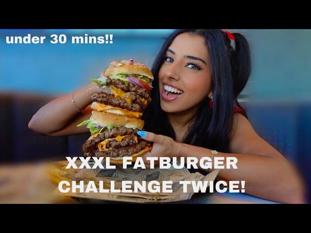 I DID THE XXXL KING FATBURGER CHALLENGE TWICE IN ONE SITTING
