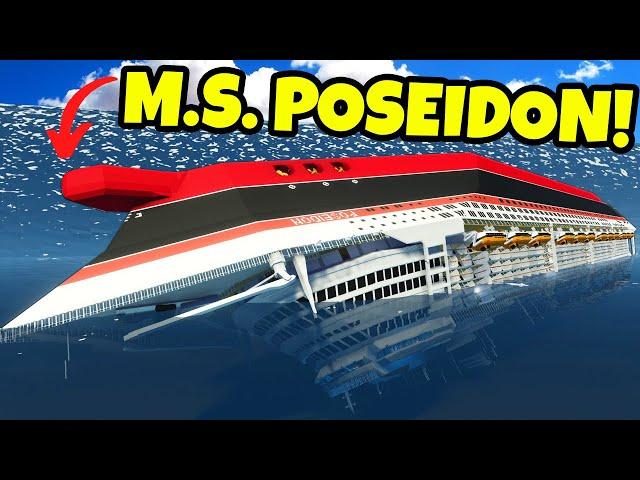 M.S. Poseidon CAPSIZES By a TSUNAMI in Stormworks Sinking Ship Survival!