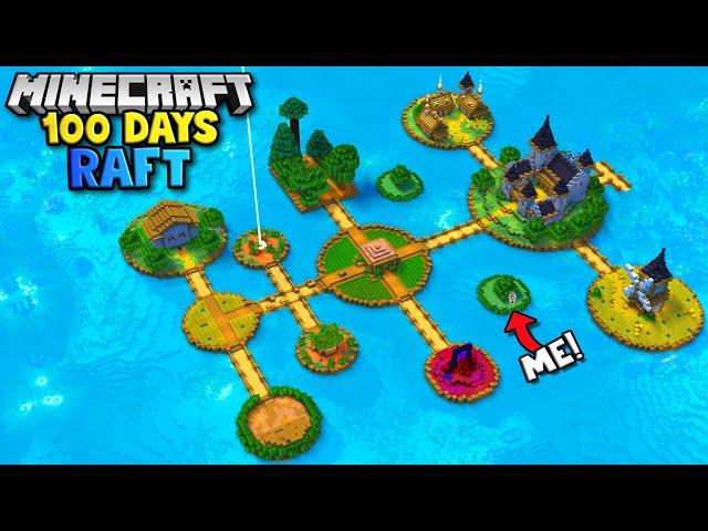 I Spent 100 DAYS On A RAFT In Minecraft [FULL MOVIE]