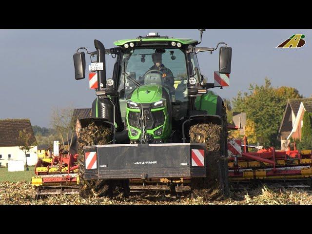 Neuer DEUTZ-FAHR Tractor - Bodenbearbeitung Maisstoppel Farmer tillage Corn Field Landwirtschaft 4.0