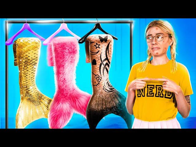 From Nerd to Popular Mermaid! Extreme Makeover Hacks and Gadgets