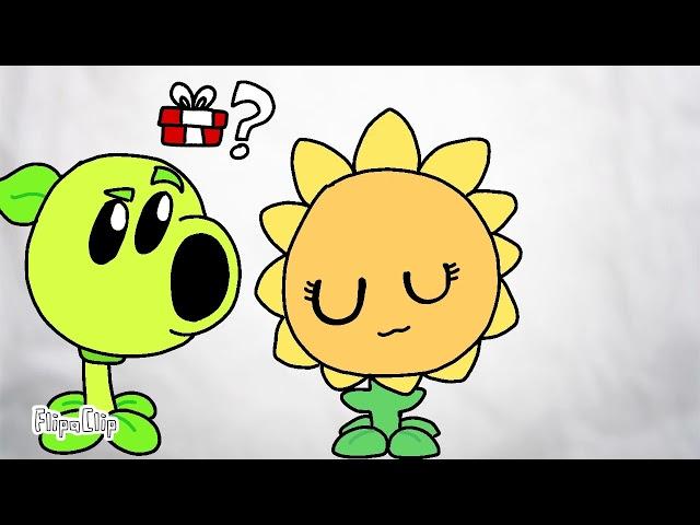 Plant kiss (plants vs zombies Sunflower x Peashooter)