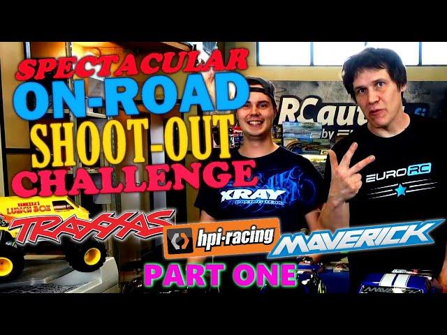 On-Road Shoot-Out Challenge Part 1 - Traxxas VS. HPI VS Maverick! Fastest RC Street Cars in the Test