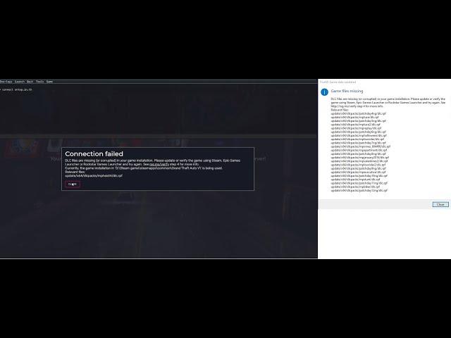 FiveM Connection failed DLC files are missing วิธีแก้ (Epic)