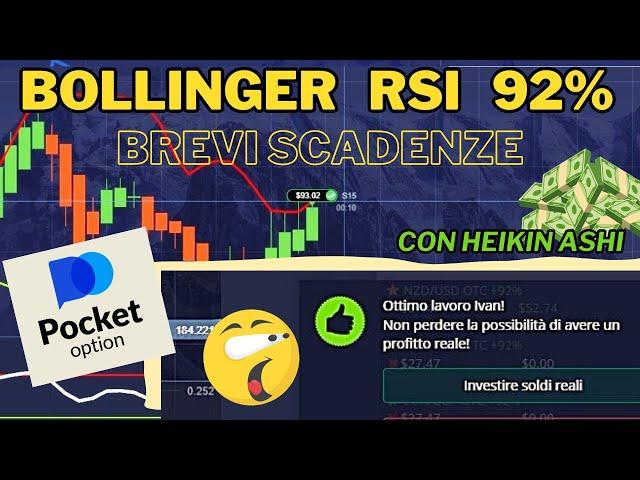 BOLLINGER BAND RSI (Nuova Strategia Pocket Option 2023) con Haikin Ashi: risultati eccezionali!