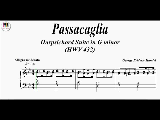 Passacaglia, Harpsichord Suite in G minor (HWV 432) - George Frideric Handel, Piano