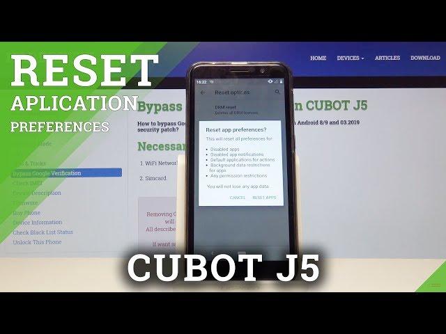 How to Reset App Preferences in CUBOT J5 - Restore Default Setup