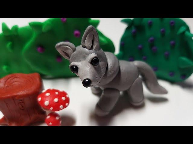 Волк из пластилина, полимерной глины или мастики (Modelling Clay Wolf)