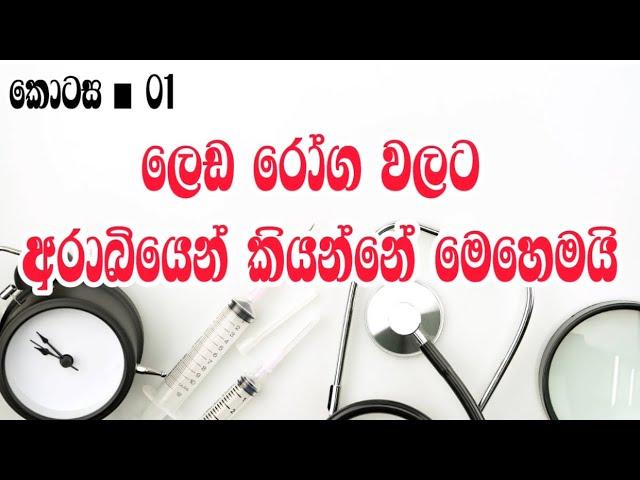 ලෙඩ රෝග වලට අරාබියෙන් කියන්නේ මෙහෙමයි | part :01 |arabi bashawa sinhalen |Arabic with sha