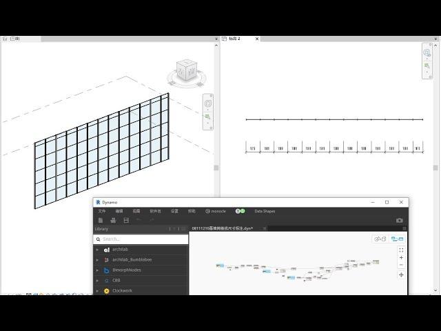 MAKE DIMENSIONS OF CURTAIN WALL GRID USING DYNAMO IN REVIT