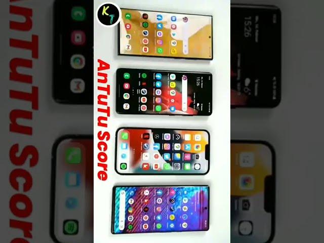 S22 Ultra vs S21 Ultra vs Apple iPhone 13 Pro Max vs Google Pixel 6 Pro - AnTuTu score |#shorts